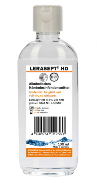 Lerasept HD 100 ml Kittelflasche Alkoholisches Händedesinfektionsmittel voll viruzid