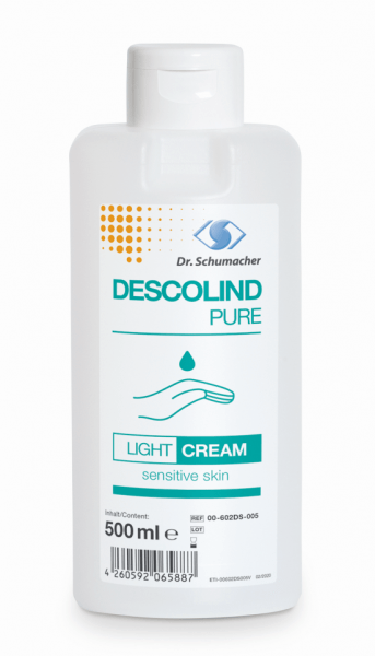 Descolind Pure Light Cream 500ml Spenderflasche parfümfreie Hände u. Hautpflege nach der Arbeit 