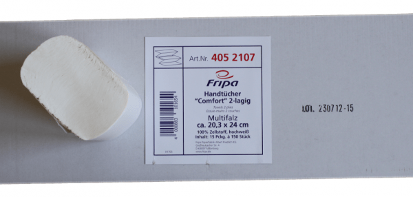 fripa Papierhandtuch Multifalz COMFORT 20,3 x 24cm 2-lag. hochweiß 100 % Zellstoff 4052103