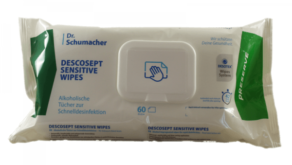 DESCOSEPT SENSITIVE WIPES gebrauchsfertige Desinfektionstücher Vliestuch 60 Stück