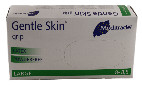 Einweghandschuhe Gentle Skin® grip Large Untersuchungshandschuh aus Latex Größe 8-8,5