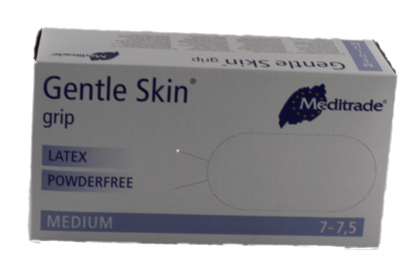 Einweghandschuhe Gentle Skin® grip Mediuml Untersuchungshandschuh aus Latex Größe 7- 7,5
