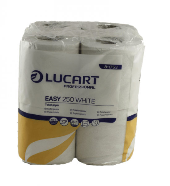 Lucart Toilettenpapier Easy 2 lagig. weiß 64 Rollen, 250 Blatt # 811753Y Premio Recyclin