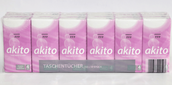 Fripa akito Papiertaschentücher,Taschentücher 4-lagig 18 Pakungen