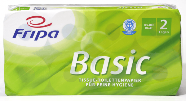 fripa Toilettenpapier 2-lagig weiß "BASIC"48 Roll. VE 6x8 x 400 Blatt,Tissue 1510817 