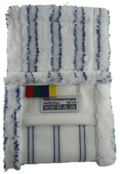 Sprintus Bluestar 40 cm blau / weiß Mikrofaser - Schlingenmopp, ca. 160 gr., 100% Polyester, VE 75 Stück