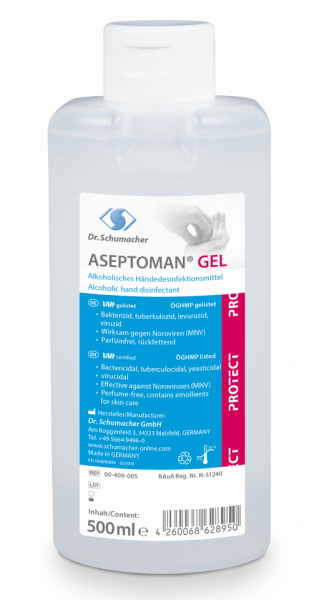 Dr. Schumacher Aseptoman Gel 500 ml Spenderflasche 