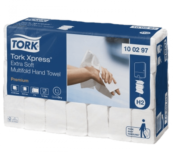 Tork 100297 Xpress Premium extra soft, 2-lagig, 21x34 cm, Interfold, H2, 2100 Stück, Papierhandtücher 