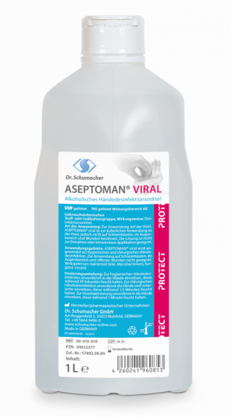 Aseptoman Viral 1 Liter Spenderflasche voll viruzid A/B Listung