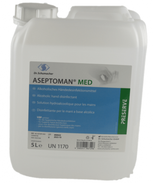 ASEPTOMAN® MED, Alkoholisches Händedesinfektionsmittel, Begrenzt viruzid PLUS 5 Liter Kanister