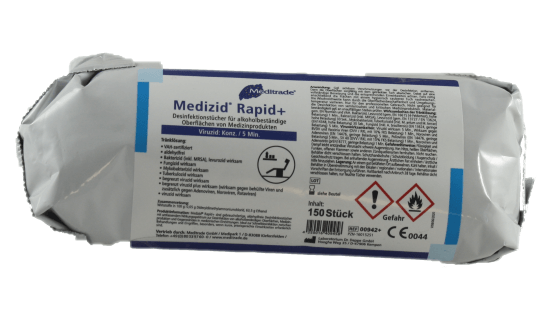 Medizid Rapid Desinfektionstücher 150 Stück Refill , Hochwirksame Schnelldesinfektion für eine schnelle und erhöhte Infektionsprophylaxe