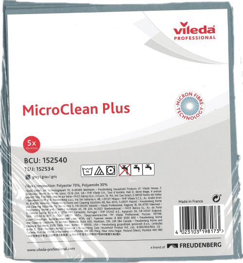 Vileda Micro Clean Tücher 5er Pakung grau